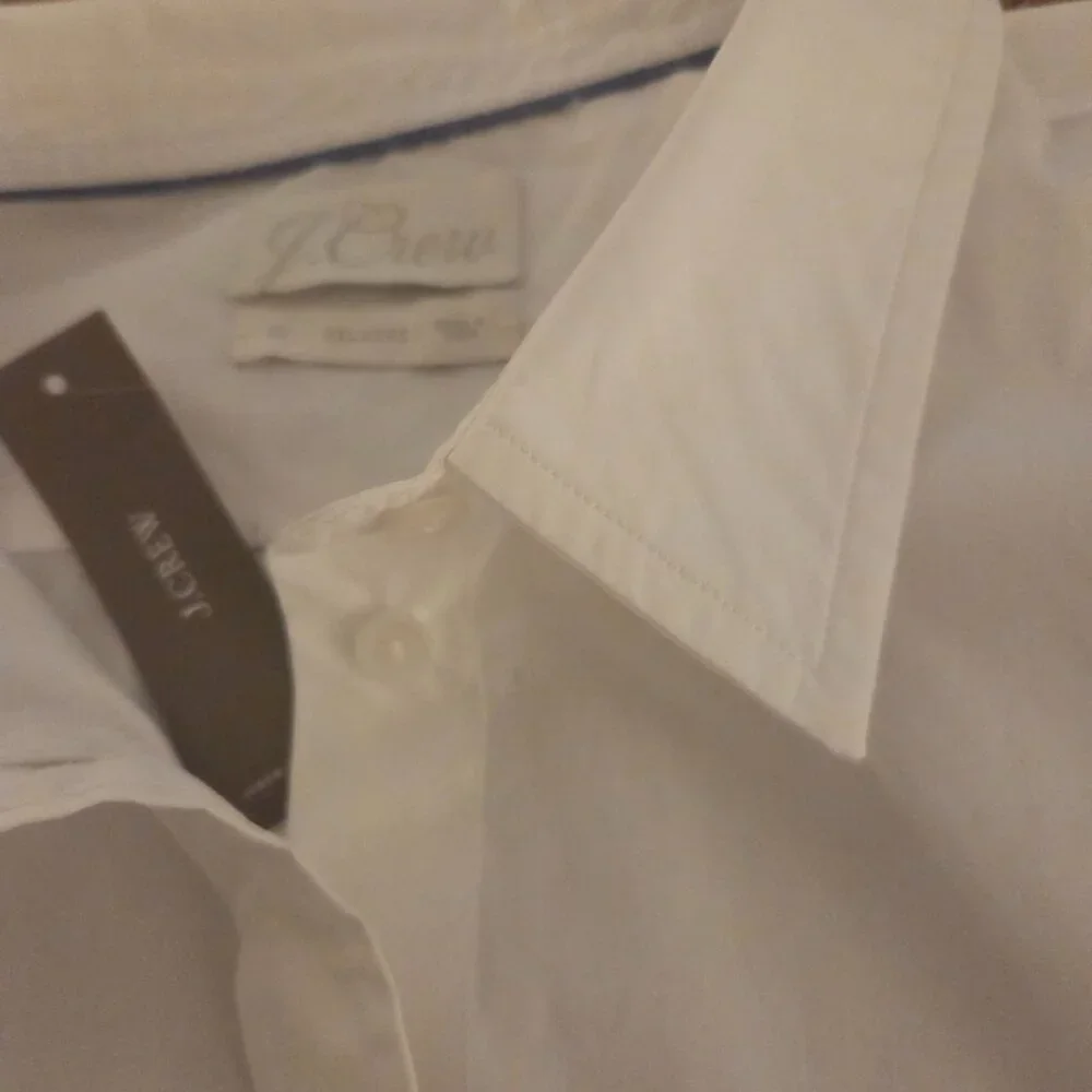 NWT J Crew Relaxed Fit Crisp Organic Cotton Poplin Button Up Shirt Size 22 White - Picture 4 of 11